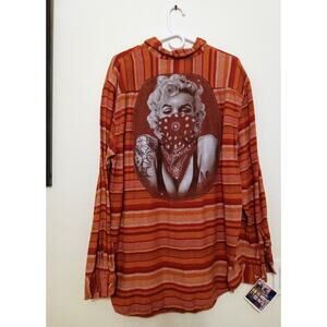Marilyn Monroe x Fifth Sun One of A Kind Upcycled Flannel Hand Sewn Eco SZ XL